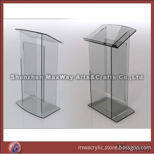Dark square stable PMMA/acrylic lectern